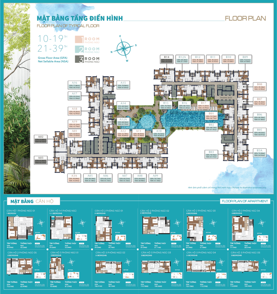 mặt bằng tầng điển hình